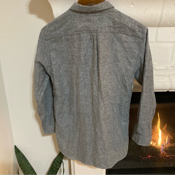 NWT Boys Flannel Shirt Button Down Gray Black White Size Large L 14 / 16 - Picture 5 of 6